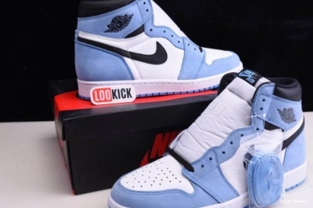 Kick Theory BLUE RETRO HIGH 1 555088-134 JORDAN AIR BLACK UNIVERSITY WHITE 0712